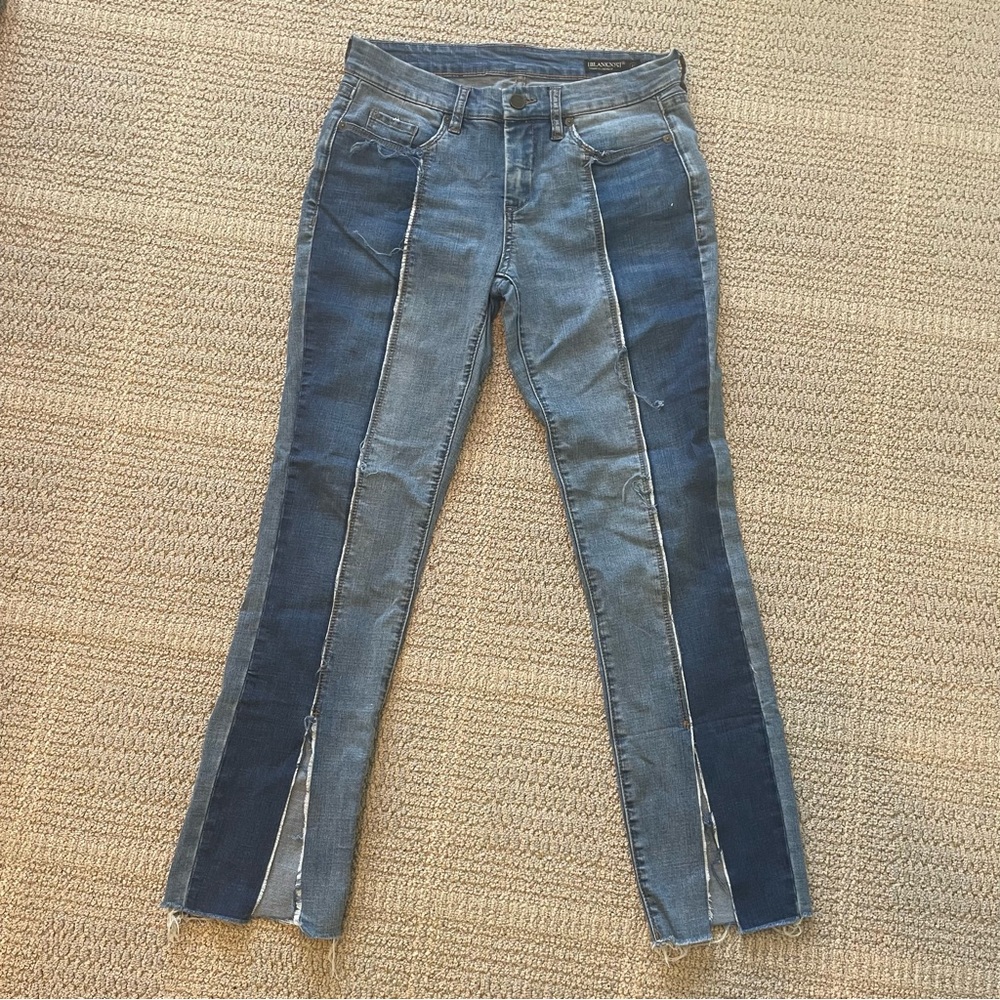 Blank NYC Skinny Classique Colorblock Split Hem Denim Jeans Womens sz 27